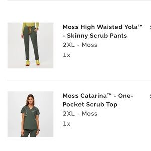 Figs set moss green with orange xxl